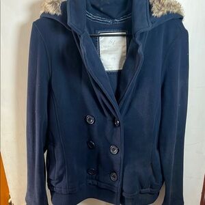 Women's Navy Double-Breasted Jacket